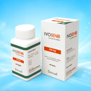 Ivosidenib Tablets Ivosidenib works to stop cancer cells from growing to treat acute myelogenous leukemia and cholangiocarcinoma. This medication comes in a tablet form. You can take it by mouth as directed. If this medication upsets your stomach, take it with food.