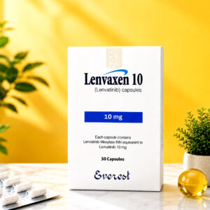 Lenvaxen is a kinase inhibitor that is indicated: Differentiated Thyroid Cancer: Lenvaxen is indicated for the treatment of patients with locally recurrent or metastatic, progressive, radioactive iodine-refractory differentiated thyroid cancer (DTC). Renal Cell Carcinoma: Lenvaxen is indicated in combination with Everolimus for the treatment of patients with advanced renal cell carcinoma (RCC) following one prior anti-angiogenic therapy. Hepatocellular Carcinoma: Lenvaxen is indicated for the first-line treatment of patients with unresectable hepatocellular carcinoma (HCC). Endometrial Carcinoma: Lenvaxen, in combination with Pembrolizumab, is indicated for the treatment of patients with advanced endometrial carcinoma that is not microsatellite instability-high (MSI-H) or mismatch repair deficient (dMMR), who have disease progression following prior systemic therapy and are not candidates for curative surgery or radiation.